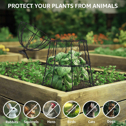 DHAMPOOH Pack of 6 Heavy-Duty Chicken Wire Plant Cloches – Rustproof Garden Protectors and Plant Cages for Vegetables and Flowers – Safeguard Plants from Deer and Critters – 20” x 12”