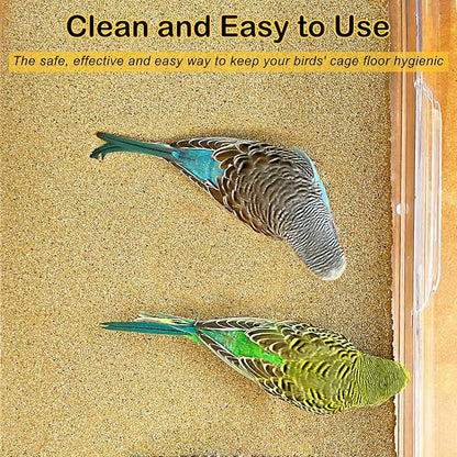 S&X Gravel Paper for Bird Cage 12-Pack 16” x 10” Gravel Liner Paper Sand Sheets Bird Cage Liners