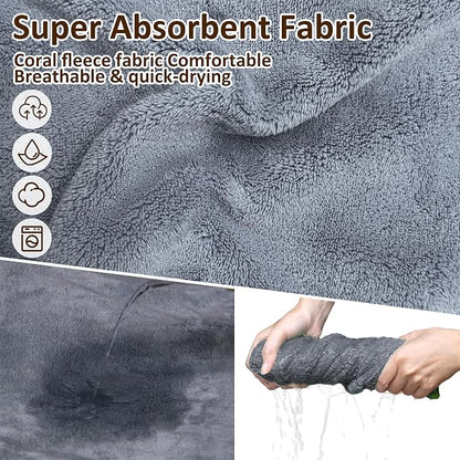 Soft Dog Bathrobe Fast Drying Dog Coat, Super Absorbent Dog Towels for After Bath, Microfiber Pet Robe Adjustable Collar & Belly Warm Keeping Dogs Coat for Pet Dogs & Cats (Grey, XX-Large)
