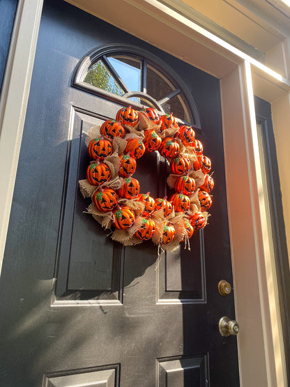 Tree Buddees Jack-O-Lantern Pumpkin Halloween Wreath Decoration