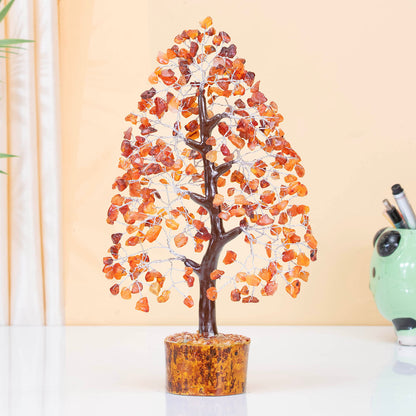 Carnelian Crystal Tree of Life Money Bonsai Natural Gemstone Feng Shui Tree for Luck, Prosperity Healing Crystal Chakra Tree for Home Office Decor Spiritual Gift, Birthday Gifts for Women, Mom Sister