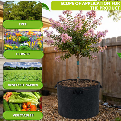 FVOTNW 50 Gallon Grow Bags, 1 Pack Thickened Aeration Large Fabric Pots with Handles 29''×21'', Heavy Duty Planting Bags for Potato, Vegetables, Flowers & Trees