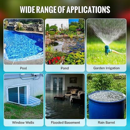 WORKPRO Sump Pump, 1HP 4500 GPH Submersible Water Pump with Automatic Float Switch for Transferring Clean or Dirty Water, A Water Pump for Pool Draining, Flooded Basement, Pond, and Garden Irrigation