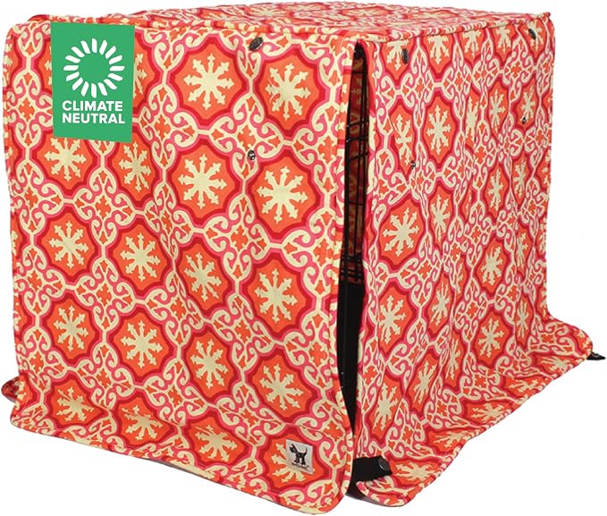 Molly Mutt Papillon Dog Crate Cover, 100% Cotton Canvas Cover with 2 Roll-Up Panels, Ideal for Dog or Cat Crate, Durable, Washable, and Free of Harmful Chemicals, 30" x 21" x 24"