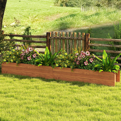 S AFSTAR Raised Garden Bed, 44" x 11" x 10" Wood Rectangle Planter Box with Drainage Holes, Water-Resistant Paint, Decorative Window Box, Outdoor Garden Bed for Fruit Vegetable Flower Herb, Orange