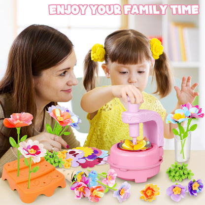 Fabric Flower Bouquets Toys, DIY Craft Kits Toys for Kids - Flowers Market Toy, Build Your Flower Bouquet, Arts & Crafts for 4+ Year Toddler Girl, Educational Activity Preschool B-Day Gifts