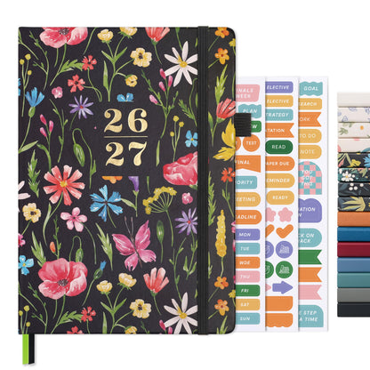 And Per Se Academic Planner 2026-2027 – Weekly & Monthly Planner, July 2026 to June 2027, A5 Leather Hardcover with Inner Pocket – Student & Teacher Organizer, 5.7" x 8"(Wildflower Meadow)