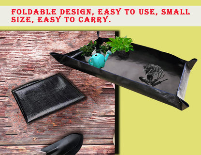 BIUWING 2 PCS Large Repotting Mat for Plant Transplanting and Mess Control, 43" X 29" Thickened Foldable Waterproof Plant Potting Tray, Portable Potting Mat Gardening Tray for House Plants Succulents