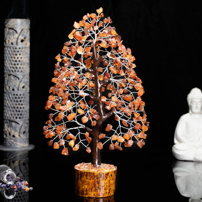 Carnelian Crystal Tree of Life Money Bonsai Natural Gemstone Feng Shui Tree for Luck, Prosperity Healing Crystal Chakra Tree for Home Office Decor Spiritual Gift, Birthday Gifts for Women, Mom Sister
