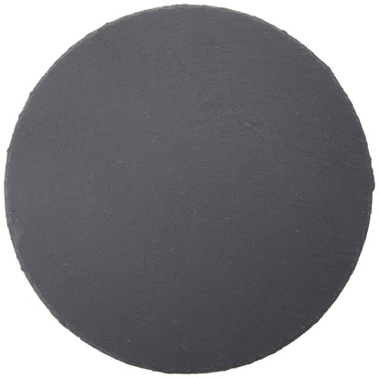 Cilio Slate Round Cheese Board, Natural Stone Tray for Serving Cheese, Charcuterie, Sushi, Appetizers, and More, Black, 11" diameter