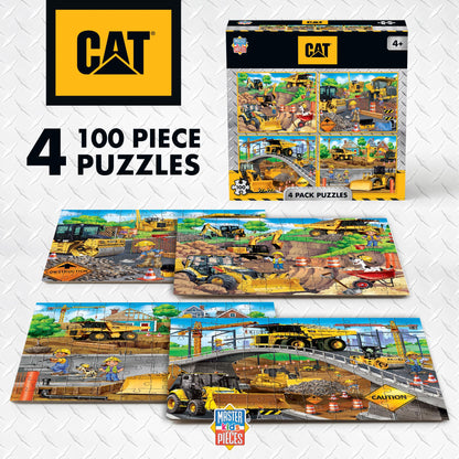 MasterPieces – Jigsaw Puzzle Set for Kids 6+ Years, 4-Pack of 100 Pieces, Educational and Fun Game, Caterpillar Collection, Gift Idea for Children, 8" x 10