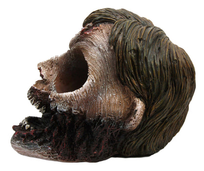 Ebros Walking Undead Gory Eyeless Zombie Head Salt And Pepper Shakers Holder Figurine Set With Glass Shakers 5.5"H Scary Decor Statue