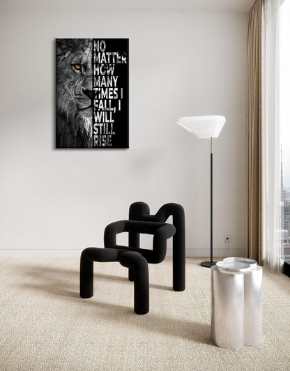 SKASNFAI Lion Canvas Wall Art Black and White Animal Inspirational Motivational Quotes Prints Posters Office Decor Framed Ready to Hang (12x16 inch)