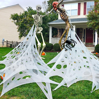 VICAMB 470sqft Giant Spider Web Halloween Decorations Outdoor Cut Your Own Spider Web Netting Beef Netting for Haunted House,Halloween Party Decoration