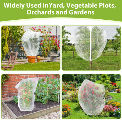 2PCS Fruit Tree Netting with Drawstring and Zipper, 6 * 6FT Garden Netting for Garden Protection, Insect Bird Netting for Fruit Trees, Protection from Anti Birds, Bugs,Cicadas, Insects