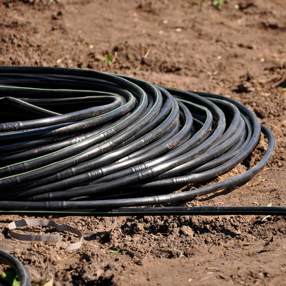 (50' ft Roll) - USA Made - 1/4-Inch x Irrigation/Hydroponics Dripline with 6-Inch Emitter Spacing (Brown) (50' Foot Roll)