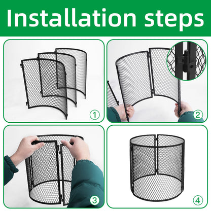 4 Pack Metal Plant Cage Protectors from Animals-11.8 x 11.8 Inch Garden Plant Protector - Sturdy Bunny Barricades Chicken Wire Cloche Plant Protectors for Keeping Bunny Animals Out