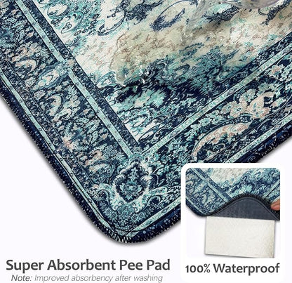 Washable Pee Pads for Dogs, Reusable Puppy Potty Training Pads, Ultra-Absorbent Thick Waterproof Leak-Proof Non-Slip Pads & Mat for Crate, Playpen, Floor, Whelping & Housebreaking , 2 Pack 54"x54"