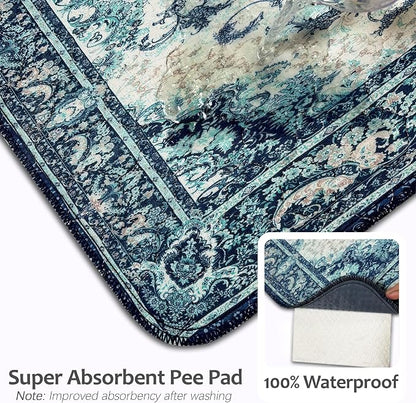 Washable Pee Pads for Dogs, Reusable Puppy Potty Training Pads, Ultra-Absorbent Thick Waterproof Leak-Proof Non-Slip Pads & Mat for Crate, Playpen, Floor, Whelping & Housebreaking , 1 Pack 72"x72"
