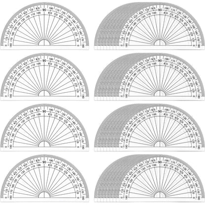 Zonon 100 Pcs 4 Inch Clear Plastic Protractor Bulk Math Protractors Set 180 Degrees Geometry Drafting Tools for Classroom Industry Office Back to School Supplies