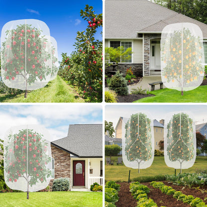 3pcs Fruit Tree Netting with Zipper and Drawstring,2.62 * 3.28 Ft Bird Garden Netting for Garden Protection,Cover for Blueberry Tomato Strawberry and Plants Protection from Insect Squirrels Birds