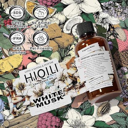 HIQILI White Musk Fragrance Oil, Musk Perfume for Women - 1 Fl Oz | Candle Scents for Candle Making, Soap Making Supplies, for Diffuser Use