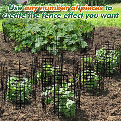 12-gauge Wire Pre-Bent Quick Setup Plant Protectors from Animals -14''H *13''Dia Chicken Wire Plant Cages to Keep Rabbits Deers Squirrels Out, Garden Bunny Barricades with Zip Ties Stakes, 10Pack