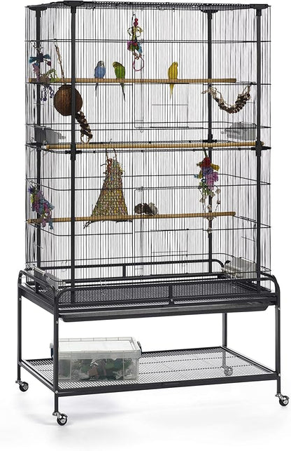 Prevue Pet Products Playtop Flight Bird Cage with Stand - F085, Black