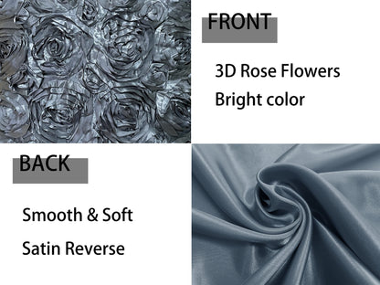 iMaylex Soft Decorative Satin Rose Throw Pillow Covers for Easter Lumbar Fall Sofa Couch Bed Cushion Case, Living Room Bedroom Wedding Party Halloween Car Decor, Set of 2, 16'' x 16'', Grey