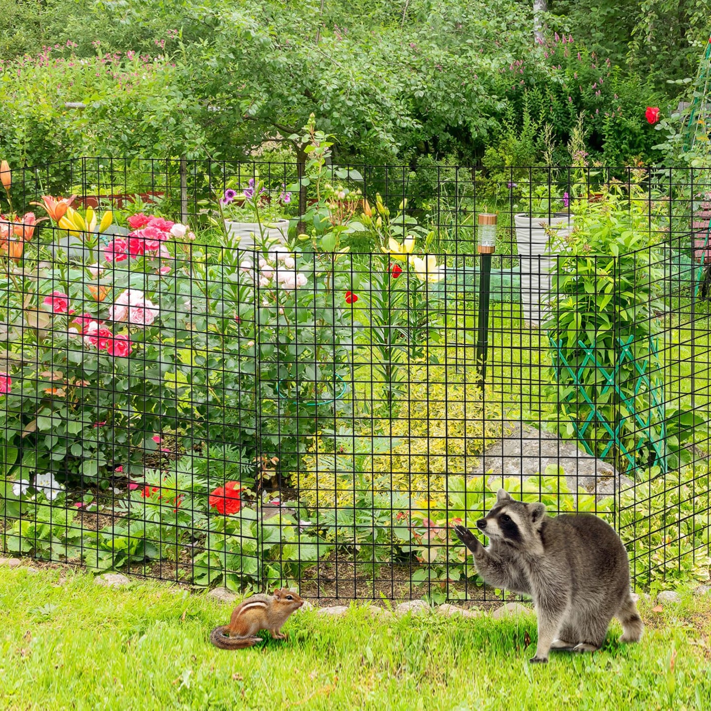 18 PCS Round Plant Protector from Animals, 6Pack 12'' x 12'' Metal Plant Cages，18Pcs Metal Mesh to Keep Animals Out, Garden Protection Bunny Barricades, Wire Plant Protectors for Rabbits Chicken Duck