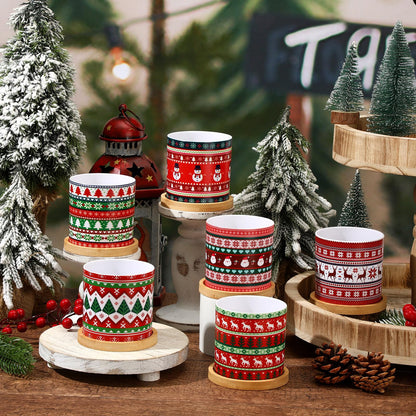 Tioncy 6 Pcs Christmas Plant Pots 3.15'' Christmas Ugly Sweater Plastic Succulent Planters with Drainage and Tray for Indoor Plants Small Plant Pot Set Plant Containers for Outdoor Planters