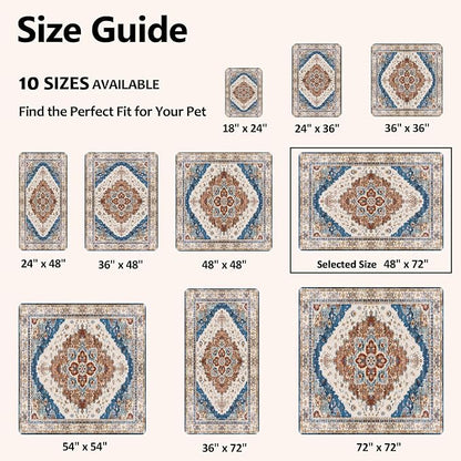 Washable Pee Pads for Dogs, Reusable Puppy Potty Training Pads, Ultra-Absorbent Thick Waterproof Leak-Proof Non-Slip Pads & Mat for Crate, Playpen, Floor, Whelping & Housebreaking , 2 Pack 48"x72"