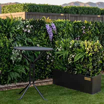 NatraHedge (44" Lx 15" W x 15" H (Black- Aluminum) Hampton Classic Wooden Planter Box Indoor and Outdoor Rectangular Garden Planter Use for Patio, Yard, Greenhouse, Vegatable, Flowers, and Herb