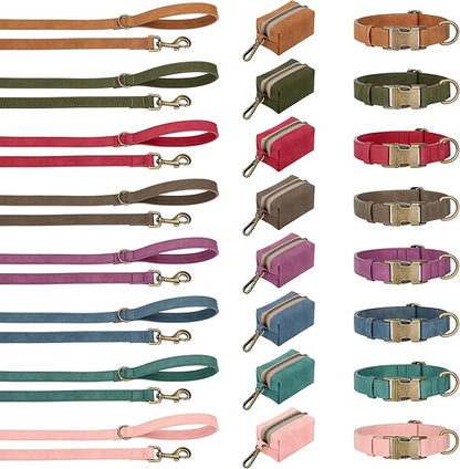 Didog Soft PU Leather Dog Collar, Stylish Quick Released Dog Collars for Large Dogs, Easy Clean Adjustable Pet Collar for Daily Walking, Purple, XL Fit 20-26" Neck