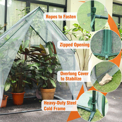 Gardzen Mini Greenhouse with Mesh Cover, Portable Outdoor Greenhouse, Enhanced Ventilation, Ideal for Spring, Summer & Fall 36.2"(L) x53.3(W) x66.1(H)