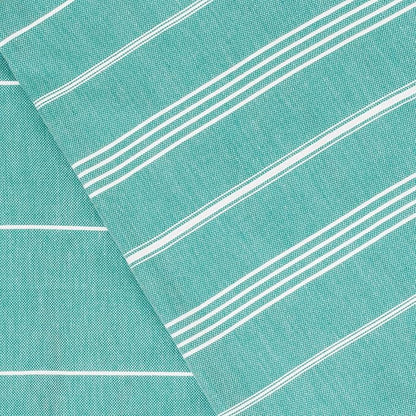 Bersuse Towels Anatolia XL Beach Blanket Throw Blanket Turkish Towel 100% Cotton Extra-Large Quick-Dry Lightweight Premium Peshtemal Towel - 61x82 Inches, Teal (Set of 6)