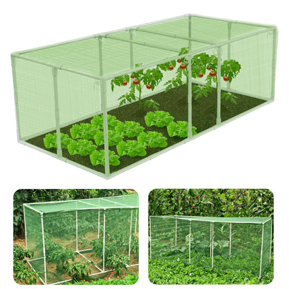 warmfarm 72 * 33 * 30 in Detachable Crop Cages for Garden, Plant Protection Tent with Garden Netting for Vegetables Fruits Flowers,Mesh Plant Covers for Outdoors (Green)