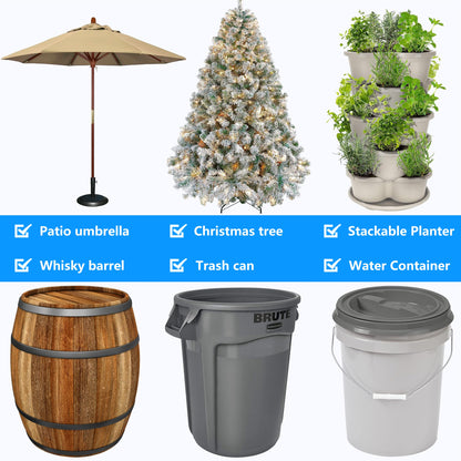 CASIMR Plant Caddy with Wheels, Heavy Duty 440lbs Capacity Rolling Plant Stand, 15-20 Inch Adjustable Indoor Outdoor Plant Dolly, Round Plant Roller Base Flower Pot Rack Holder Trolley Casters Tray, Black