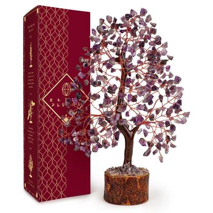 Crystal Tree of Life Amethyst Healing Crystal Trees for Home & Office Decoration, Handmade Crystal Money Bonsai Trees for Positive Energy, Good Luck, Christmas Decor, Birthday Gifts for Women, Mom