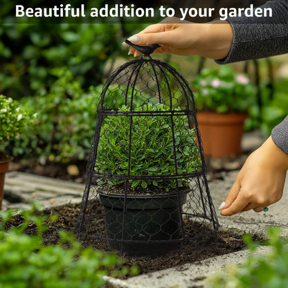 DHAMPOOH Pack of 6 Heavy-Duty Chicken Wire Plant Cloches – Rustproof Garden Protectors and Plant Cages for Vegetables and Flowers – Safeguard Plants from Deer and Critters – 20” x 12”