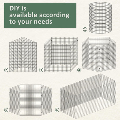 Warmfarm 12 Pics DIY Metal Plant Protectors from Deer, Garden Fencing Animal Barrier Size 11.8 * 11.8 inches, Mesh Plant Cage Chicken Wire Cloche for Plants with Stakes and Nylon Cables (12 Pcs)