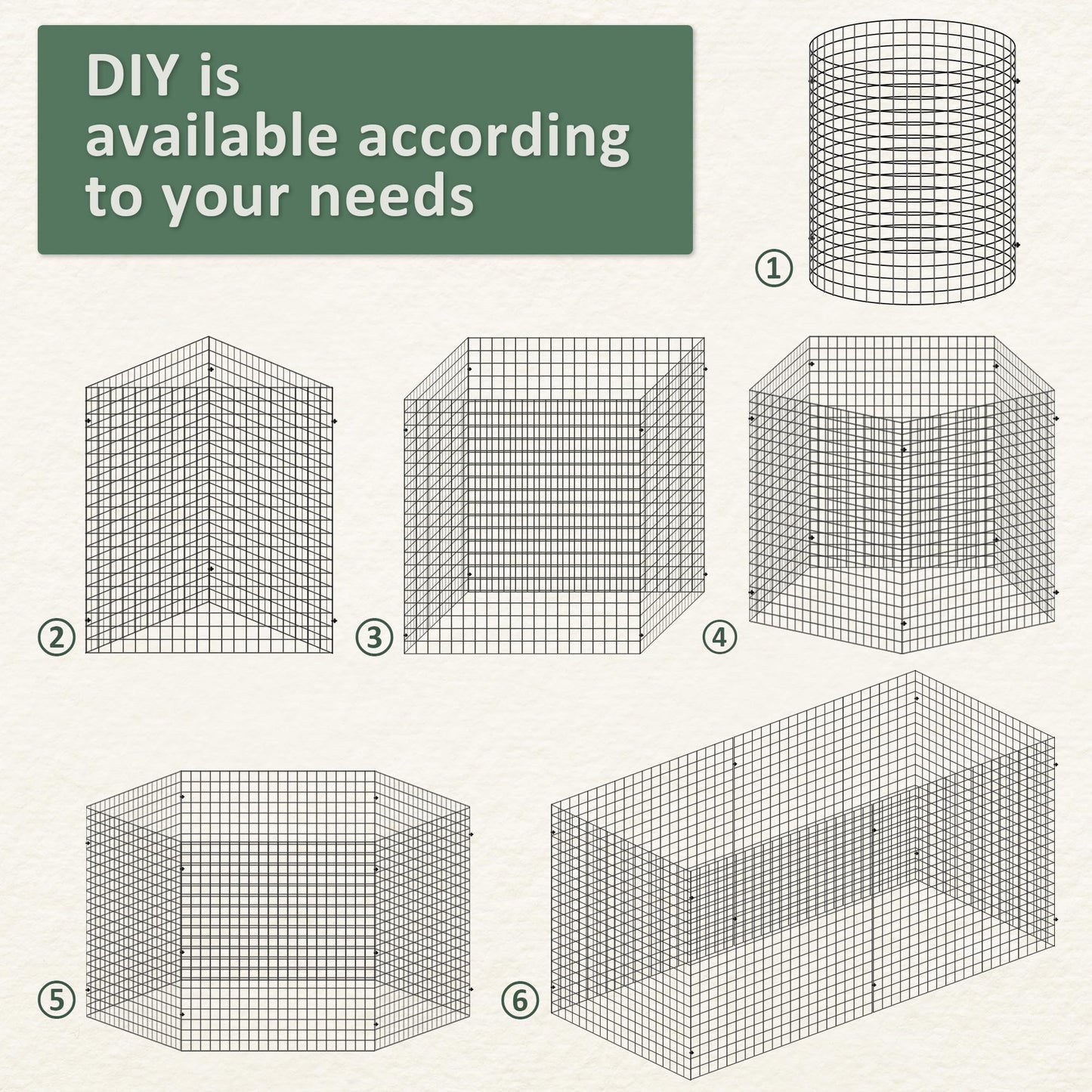 Warmfarm 24 Pics DIY Metal Plant Protectors from Deer, Garden Fencing Animal Barrier Size 11.8 * 11.8 inches, Mesh Plant Cage Chicken Wire Cloche for Plants with Stakes and Nylon Cables (24 Pcs)
