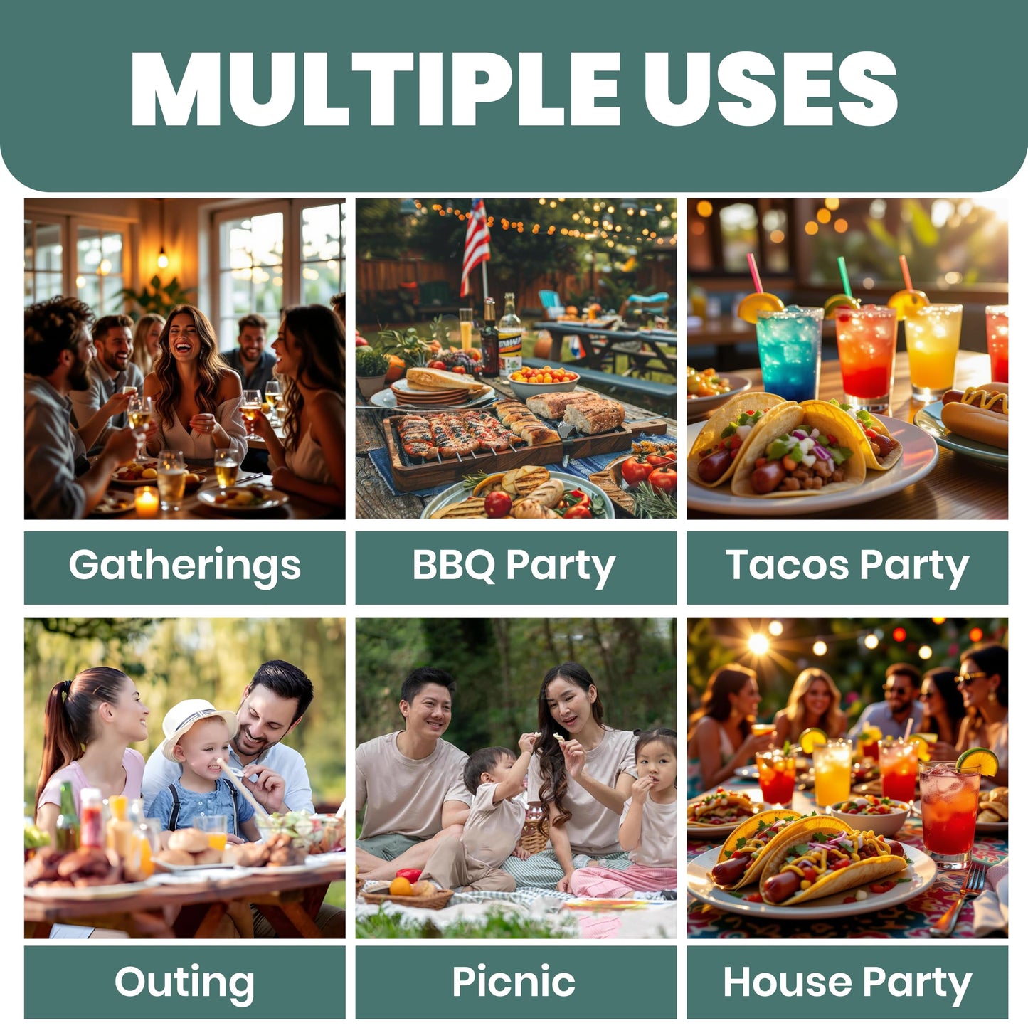 BLIVORRA 𝐋𝐚𝐫𝐠𝐞 Ice Chilled Condiment Containers with Lids with 5x 20oz (2.5 cup) Containers, Large Taco Bar Serving Set for a Party, Condiment Organizer with Removable Dishes│FREE ACCESSORIES│
