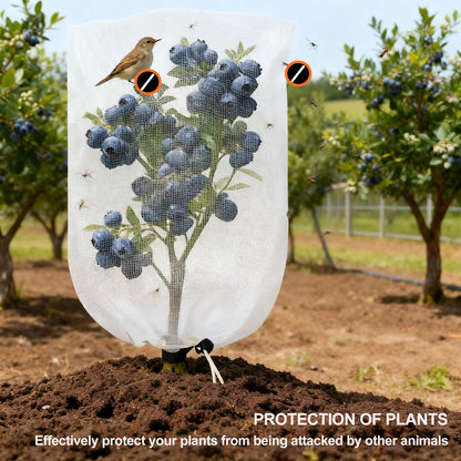 Garden Mesh Netting with Drawstring & Zipper,2PACK Pest Barrier Insect Netting Plant Mesh Cover for Vegetable Flowers Fruits Plants (2.3FTx 3.3FT+3.3FT x 4.9FT)