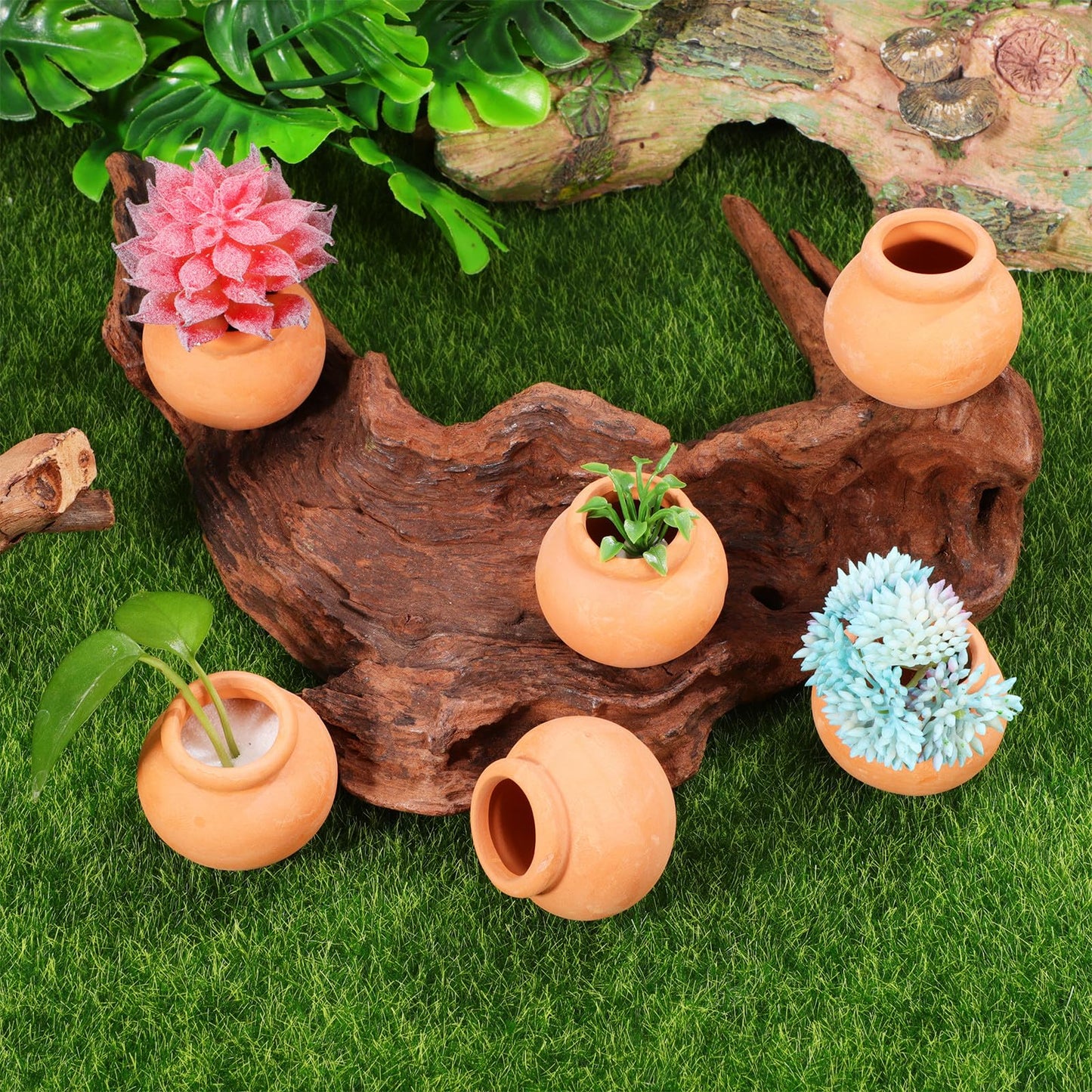 NIYANGLE 6pcs Miniature Clay Flower Pots Small Succulent Terracotta Planter Pots for Home Garden Decor DIY Crafts 1. 53x1. 53x1. 38in