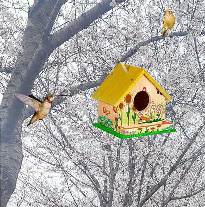 Parakeet Nest Warm Box, Bird Breeding Box, Parrot Wood House Nesting Box, Parrotlets Budgie Mating Box, Aviary Cage Box for Lovebirds, Cockatiel, with Birds Stand Perch (6 Inch)