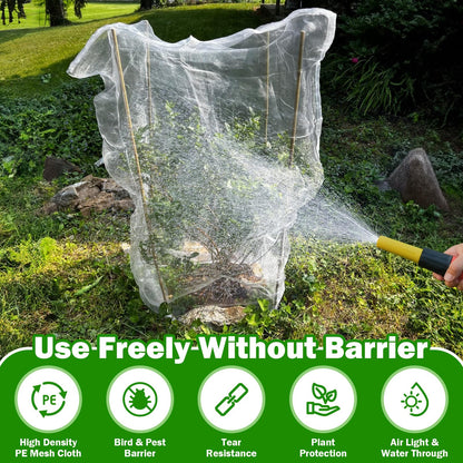 6 Pack Garden Netting for Plants 2.6x3.3ft - 3.3x4.9ft Mesh Fruit Tree Blueberry Pest Barrier Bug Netting with Drawstring 2-Size Insect Bird Netting for Tomato Vegetable Net