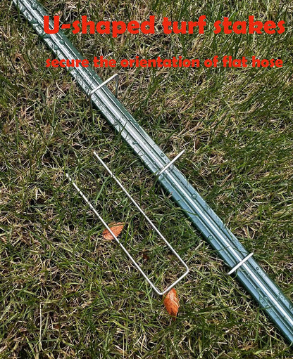 Watoo 2026 Sprinkler Hose & Soaker Hose for Yard - 25 FT Reinforced Flat Garden Hose with Holes, Heavy Duty No-Kink Lawn Irrigation Hose (Includes Stakes, High Pressure Spray)