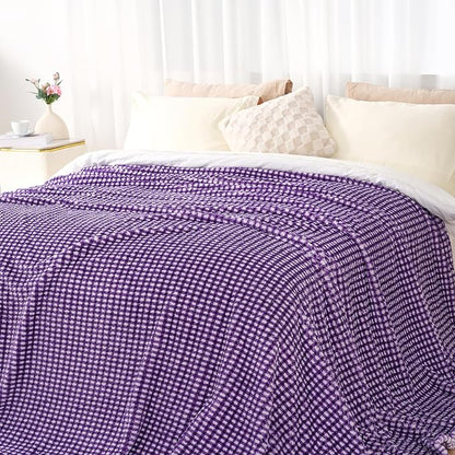 Zyrah Fleece Throws for Couch Super Soft Throw Blanket Lightweight Decorative Fuzzy Cozy Blankets for Sofa Chair Bed (C-Purple;, Twin(60"x80"))