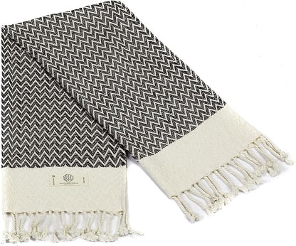 Madamelique Exclusive Hand Towels Set of 2-18 x 40 Inches - Decorative Bathroom Peshtemal Towel for Hand, Face, Hair, Yoga, Tea, Dishcloth, Kitchen and Bath - 100% Pure Cotton (Chocolate)